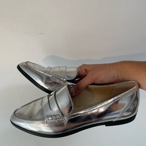 Silver Loafers for Women
